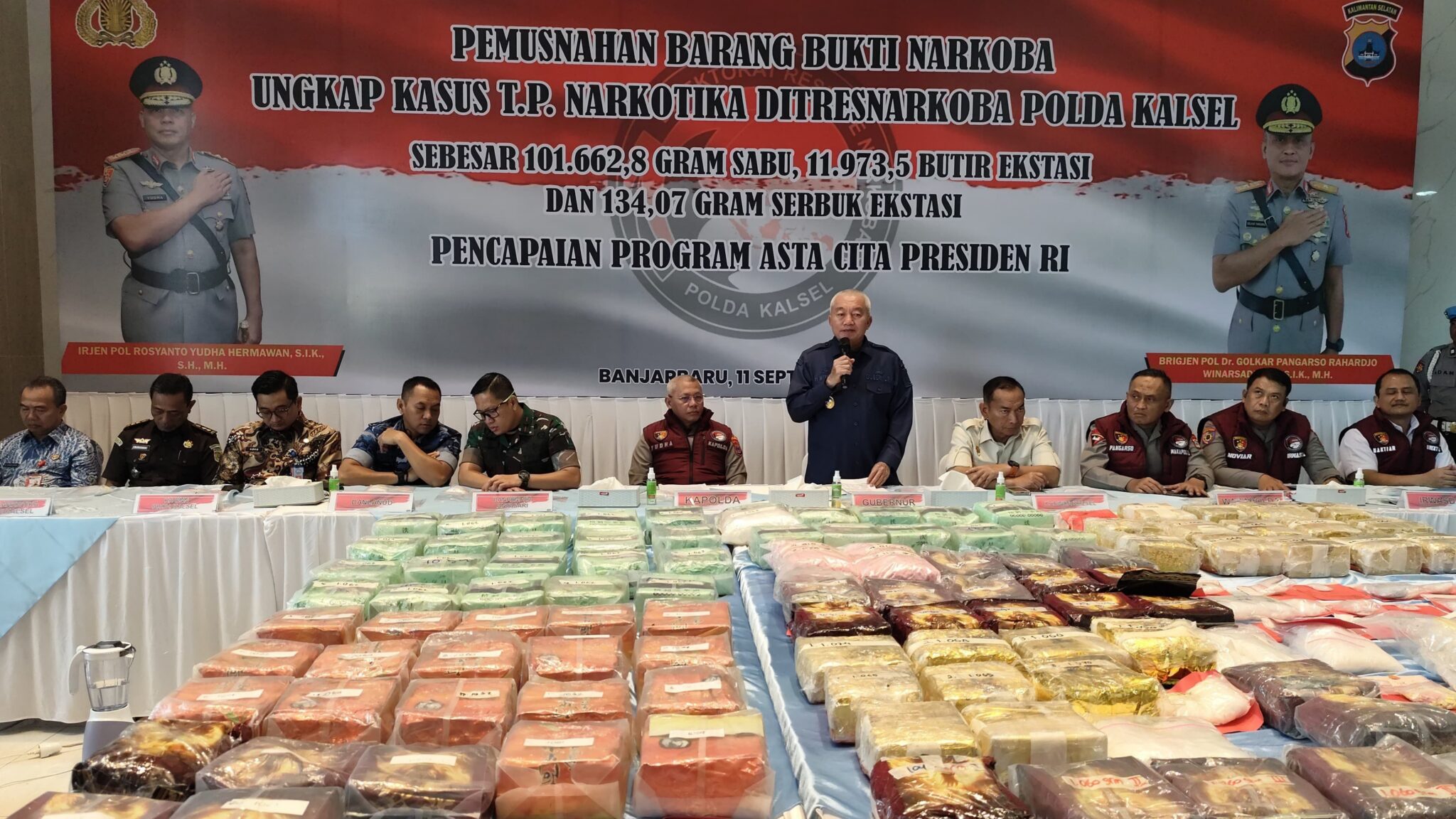 Polda Kalsel Musnahkan Narkoba Senilai Rp110 Miliar