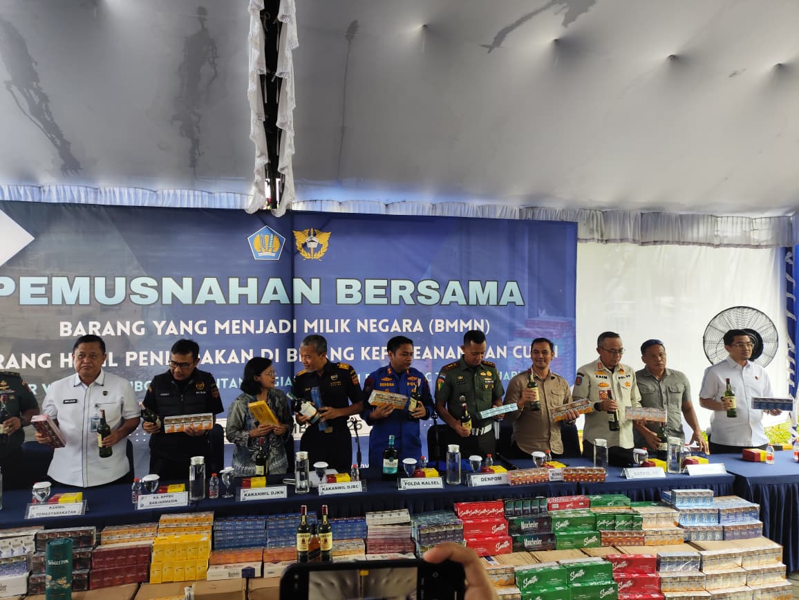 Bea Cukai Kalimantan Selatan Musnahkan Miliaran Rupiah Barang Kena Cukai Ilegal Hasil Kerjasama Binda, TNI, Polri dan Kejaksaan